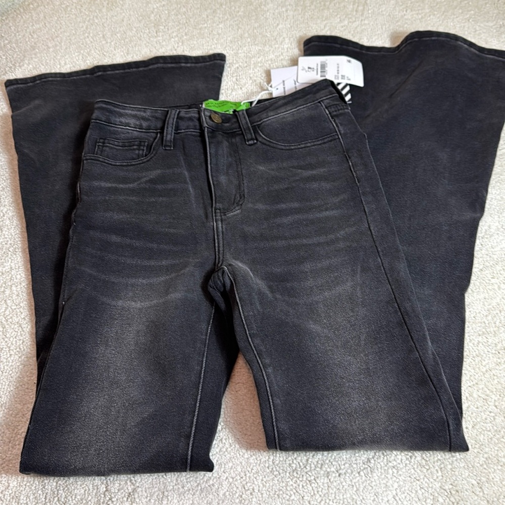 NEW Free People Sandrine Rose Super Flare Jeans Women's Size 25 Black Wash NWT
